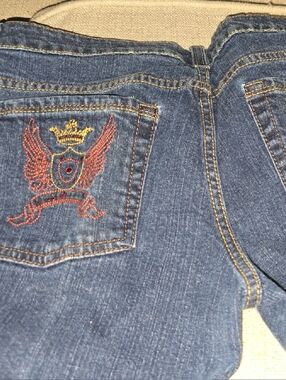 Vintage Ytk2 NOBO Blue Denim Jeans with Red Logo Detail